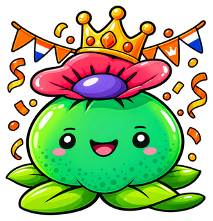 The Avalon Magic Plants mascot, a cheerful cactus with a crown